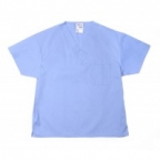 Ceil Blue Unisex V-Neck Scrub Top Including Embroidered WSBOCES Logo